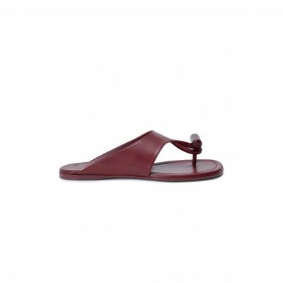 LOEWE TOGGLE FLAT SANDAL IN SHINY SMOOT CALFSKIN L815465XB9